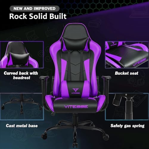VIT Ergonomic Gaming Chair for Teens, 330 lbs PC Computer Gamer Chair Adults, Racing Gaming Office Chair, Silla Gamer Height Adjustable Swivel Chair with Lumbar Support and Headrest