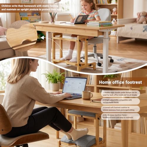 2-Tier Foot Rest Under Desk for Office, Gaming & Study