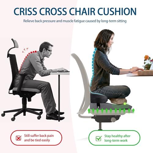 Johnear Cross Legged Office Chair Cushion Meditation Chair Meditation Cushion Floor Pillows for Adults Sitting Yoga Enthusiasts, Meditation Fanatics Seat (Grey)