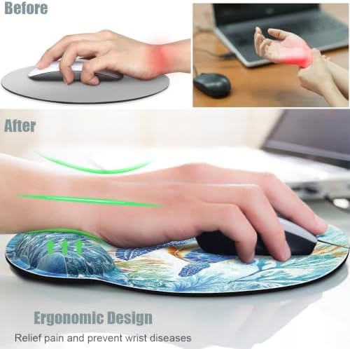 Colored Mouse Pad for Desk with Wrist Rest,Desk Accessories,Turtle