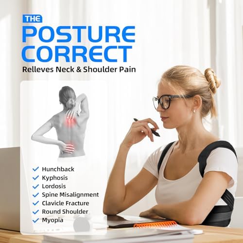 Lexniush Posture Corrector for Women/Men, Adjustable Upper Back Brace for Back Pain Relief, Lightweight Posture Support Straightener for Teenagers Boys Girls to Improve Slouch, Prevent Humpback, XL