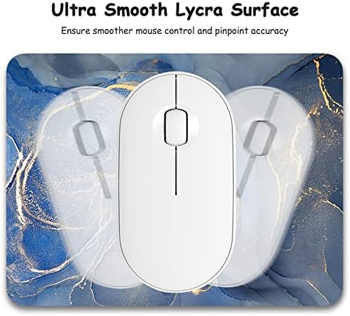 Dapesuom Small Mouse Pad, 6 x 8 Inch Thick Rubber Premium-Textured Non-Slip Portable & Washable Mini Mouse Mat for Women Wireless Laptops Keyboard Tray Gaming Work Computer Travel, Gray Gold Marble