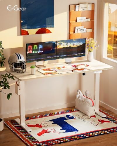 ErGear Height Adjustable Electric Standing Desk, 71 x 30 Inches Sit Stand up Desk, Memory Computer Home Office Desk, Natural