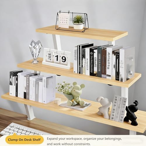 Clamp On Desk Shelf, Adjustable Desktop Extender Storage Organizer