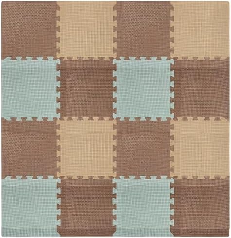 We Sell Mats Interlocking Foam Floor Tiles - 3/8" Thick Green/Brown 18-Pack