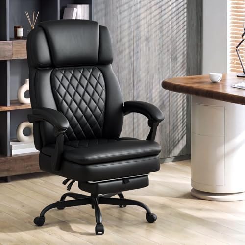 Big and Tall Office Chair 400lbs, PU Leather Executive Chair