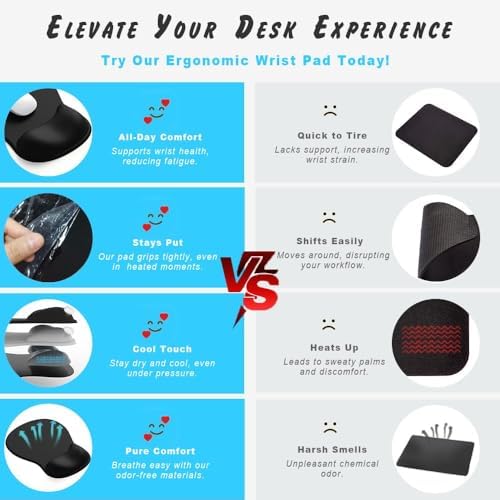ErgoComfort Gel Wrist Rest Mouse Pad-Ergonomic Office Mousepad with Wrist Support-Non-Slip, Design Desk Accessories Mat for Home&Game Decor (06Nude Rest)