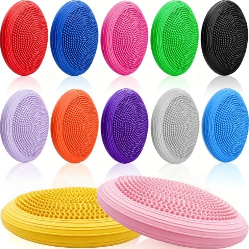 12 Pcs Wobble Cushion 13 Inch Inflated Wiggle Seat, 2 Hand Pumps
