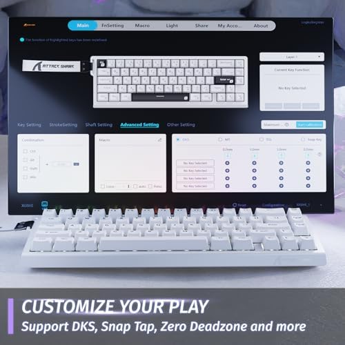 ATTACK SHARK X68 HE RT Mechanical Gaming Keyboard 60% Wired TKL-White