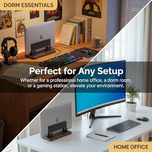 Vertical Laptop Stand for Desk,Carbon Steel Base,Tool-Free