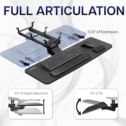 VIVO Premium Black Under Desk 34 x 11 in Keyboard Tray, MOUNT-KB34P-B