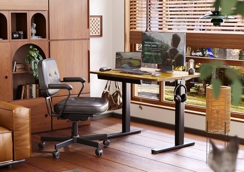 Claiks Electric Standing Desk with Drawer 40 Inch Rustic Brown