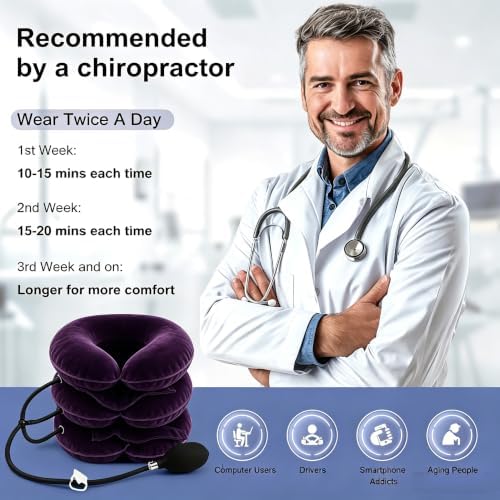 Inflatable Neck Traction Device, Adjustable Cervical Neck Stretcher
