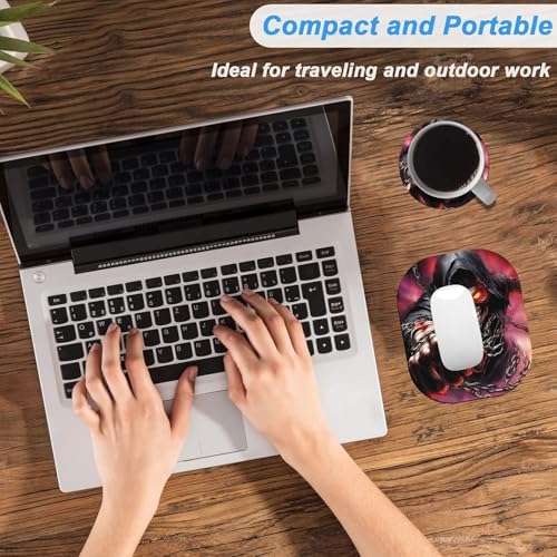 Small Mouse Pad，Mini Mouse Pad 6 x 7 Inch，for Laptop Keyboard Tray Wireless Mouse Home Office Travel，with Non-Slip Rubber Base, Waterproof Mouse Mat，Funny Skull Skeleton