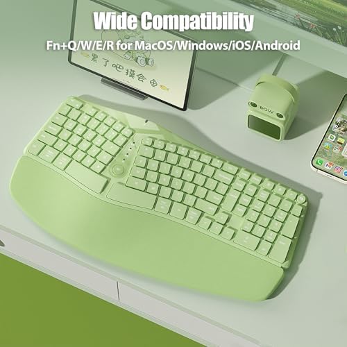 Split Ergonomic Keyboard Wireless with Cushioned Wrist & Palm Rest