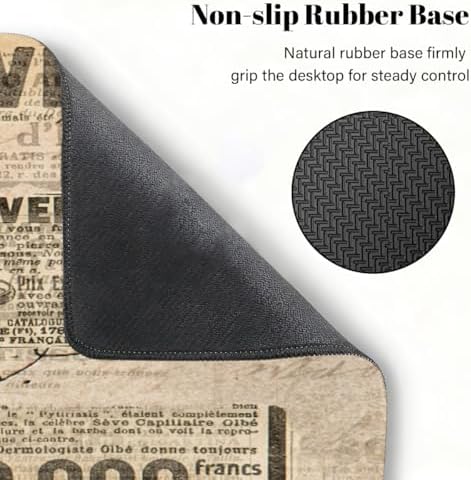 Large Mouse Pad Non-Slip Rubber Vintage Newspaper Woman Long Gaming Desk Mat Big Computer Keyboard Mousepad Waterproof Protector Wristing Pad for Gaming Office Home Decorative 31.5 X 11.8 Inch