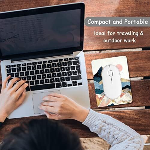 Dapesuom Small Mouse Pad, 6 x 8 Inch Thick Rubber Premium-Textured Non-Slip Portable & Washable Mini Mouse Mat for Women Men Wireless Laptops Keyboard Tray Gaming Work Computer Office Travel, Mountain