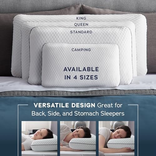 WEEKENDER Gel Memory Foam Pillow - Standard Size - Medium Firm Feel - Neck and Shoulder Support - Side & Back Sleepers - Home, Hotel, & Hospital Essentials - CertiPur Certified (Pack of 6)