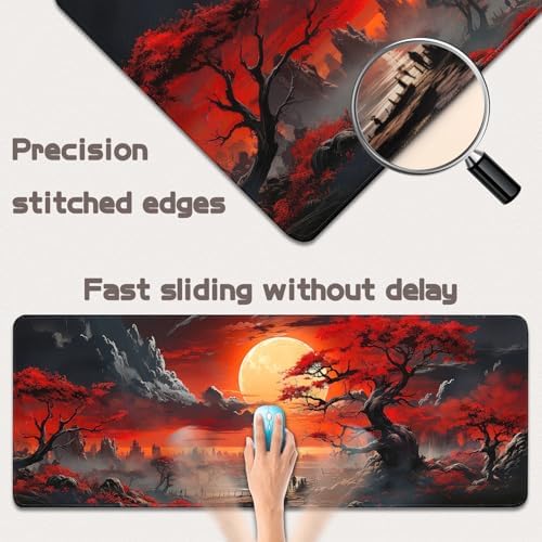 Mouse Pad Gaming - Desk Mat for Keyboard and Mouse - Large Mouse Pads for Desk, Gaming Mousepad with Non-Slip Base, Desks Pad (31.5" X 11.8") for Game, Office and Home