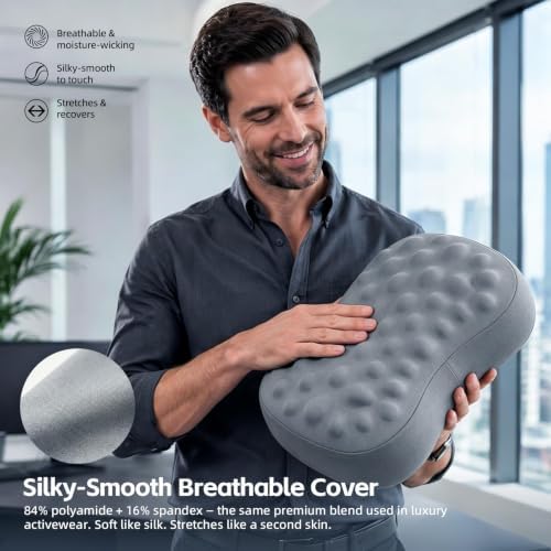 Foot Rest Under Desk, Memory Foam Ergonomic Footrest, Grey