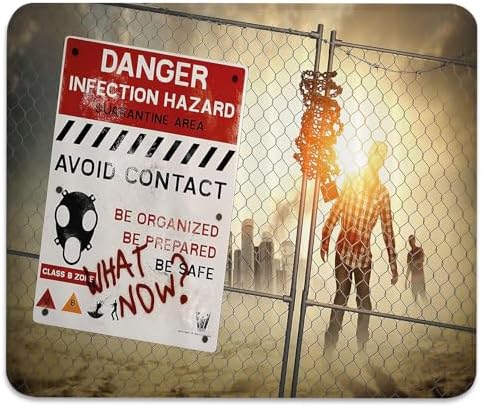 Zombie Walking Dead Mouse Pad, Halloween Infection Dark Danger Desk Mat