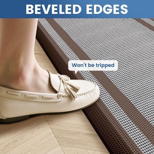 2PCS Kitchen Rugs Cushioned Anti-Fatigue Kitchen Mats Comfort Standing Mat
