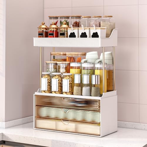 caktraie 2 Sets 5 Tier Acrylic Makeup & Bathroom Vanity Organizer