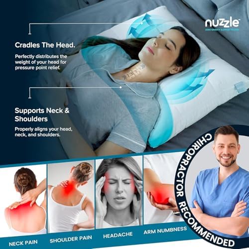 Nuzzle Neck Pillow Adjustable King Size Set of 4,Soft Luxury Hotel Feel