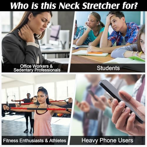Shappy 2 Pcs Neck Stretcher Exerciser Cervical Traction Device 20-25lb, 30-35lb Neck Chiropractor Pull Device Portable Traction Exerciser for Home Office Workout Use, Durable and Comfortable