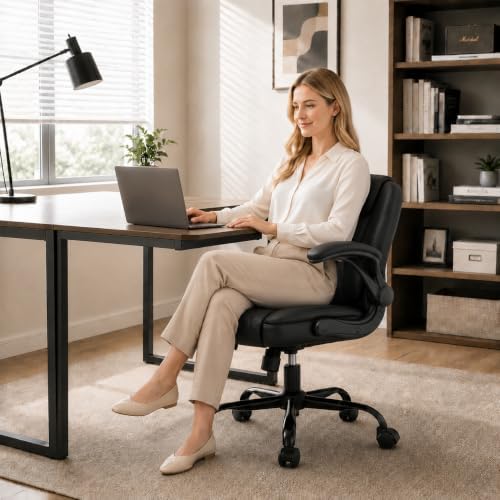 GTPLAYER Office Executive Chair with Flip-up Arms, Black