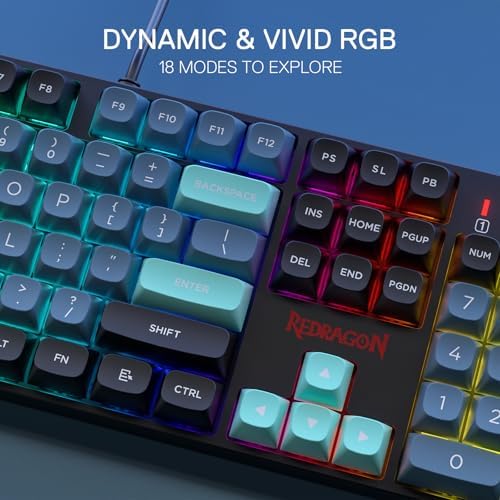Redragon K582 SE Wired RGB Mechanical Gaming Keyboard, 104-Key, PBT Keycaps