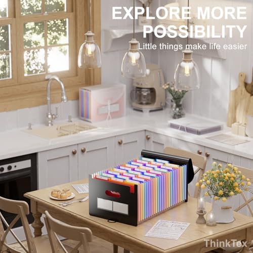 ThinkTex 26 Pockets Expandable File Folders, Accordion File Organizer
