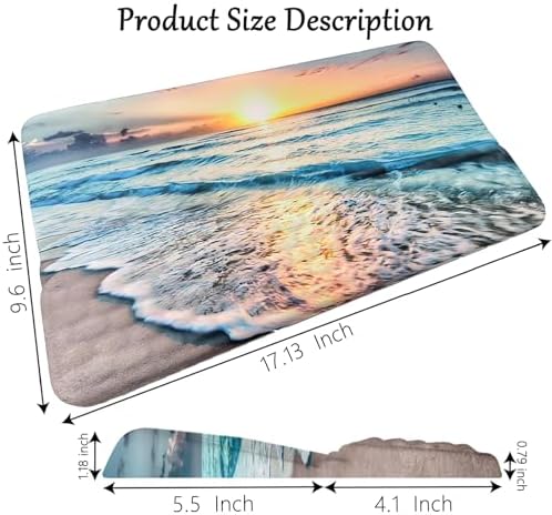 Computer Keyboard Stand Pad with Wrist Rest Easy Typing Wrist Rest Support with Comfortable Wrist Pad Ergonomic Tilted Keyboard Riser Holder for Desktop Office Home School Ocean Beach