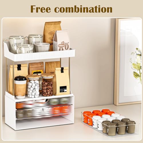 caktraie 3-Drawer 2-Tier Acrylic Makeup & Bathroom Vanity Organizer