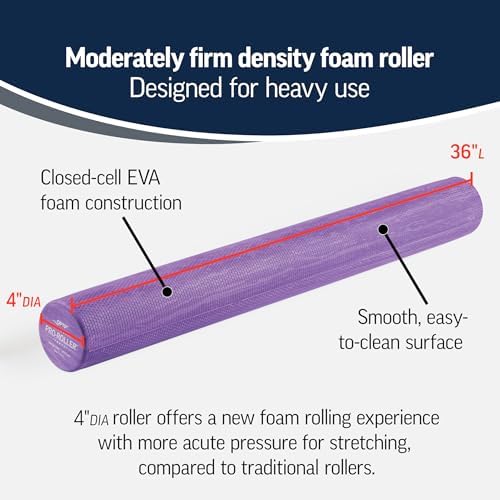 OPTP PRO-ROLLER Standard Density Foam Roller – Round, Purple, 36" x 4"