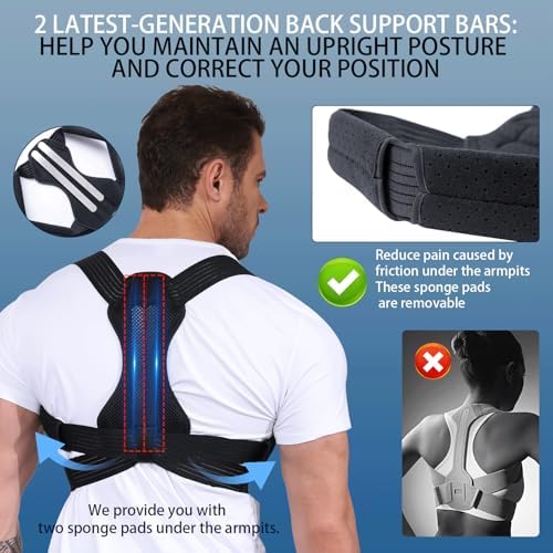 Posture Corrector for Men and Women, Adjustable Back Brace for Back, Neck and Shoulder Pain Relief, Back Support for Posture Improving Scoliosis, Hunchback, Hump, Thoracic, Spine Corrector (Medium)