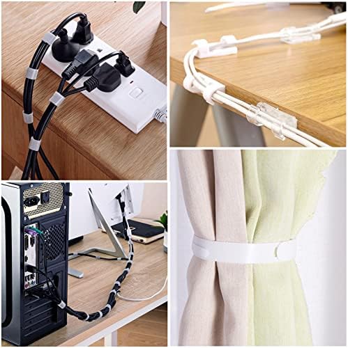 White Cable Management Organizer Kit 4 Cable Sleeve Split 311Pcs