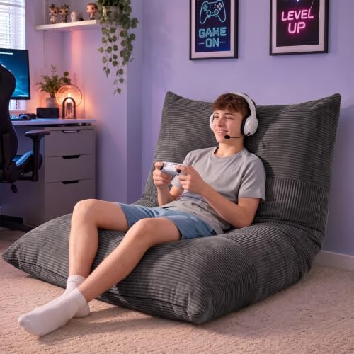 HUGHEAVEN 3 in 1 Convertible Bean Bag Chair & Floor Couch for Teens
