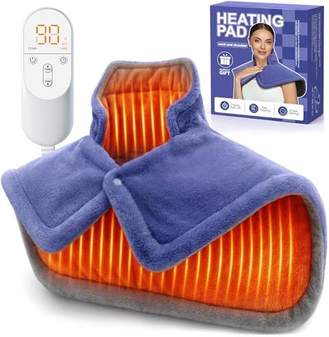 Heating Pad for Neck Shoulder, 3X Deeper Pain Relief, Women Men Gifts