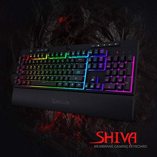Redragon K512 RGB Membrane Gaming Keyboard, 6 Macro Keys & Easy Media Wheel