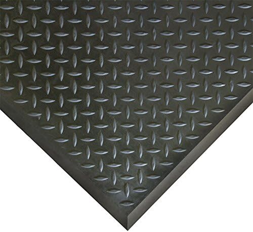 Rubber-Cal 03_146_Web_EN"FootRest" Interlocking AntiFatigue Floor Mat, End Tile, 1/2" x 28" x 31",Black