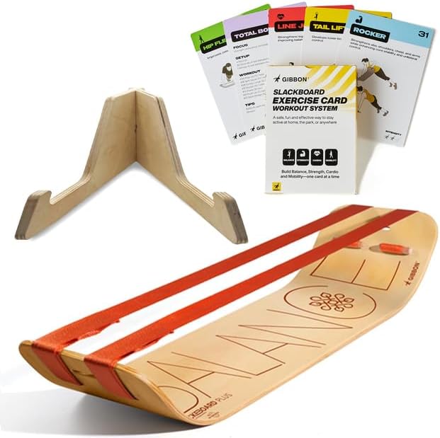 GIBBON SlackBoard Balance Board Bundle - Gift for Kids & Adults