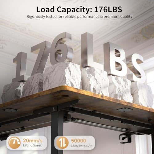 WALKINGDESK 75x61 Inches Reversible L Shaped Standing Desk Height Adjustable with Cup Holder, Electric Corner Computer Workstation for Home Office, Ergonomic Sit Stand up Gaming Desk, Rustic Brown
