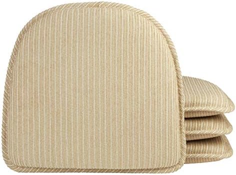 Klear Vu Raindrop The Gripper Non Slip Chair Cushions, Soft & Comfortable Seat Pad, Sitting Pillow for Kitchen, Dining or Office, Nikita Natural, 4 Count (Pack of 1)