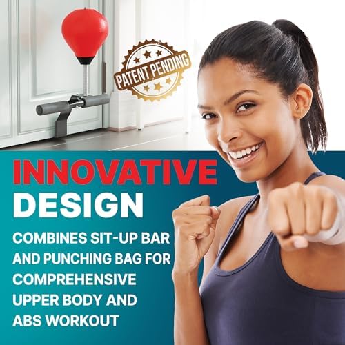 GLACIAL Doorway Sit Up Bar with Punching Bag, Ab & Upper Body Workout