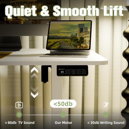 ERGOMAKER 63"x28" Standing Desk, Height Adjustable Sit-Stand Office, White