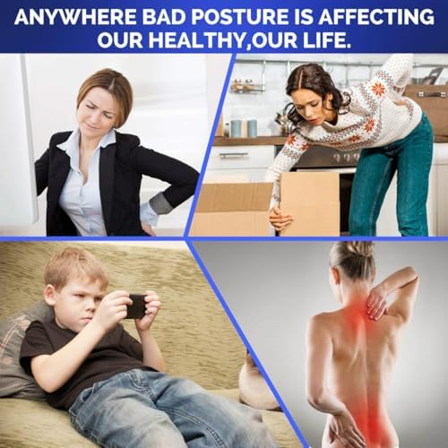 Posture Corrector Support Brace, Black Adjustable Back Straightener, Discreet Breathable Design for Spine Alignment, Upper Body Support Belt (S)