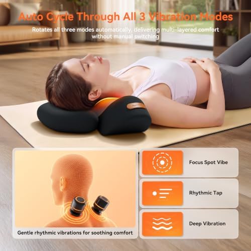 3 in-1 Cordless Neck Massager Pillow with Heat, Vibration & Traction