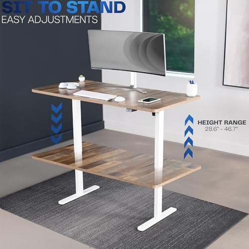 VIVO Reclaimed Wood 60 x 30 in Standing Desk, DESK-KIT-0W6P