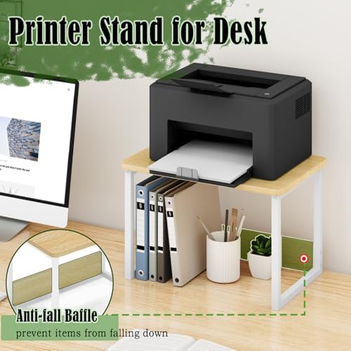 Printer Stand for Desk, 17.1"x12.4" Desktop Printer Stand Shelf Organzier